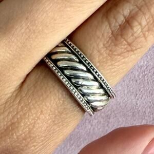 sterling silver vintage braided cable band ring size 8.5